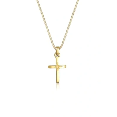 Abbildung von Elli Kette mit Anhänger Kreuz Klassik Kommunion 925 Silber,