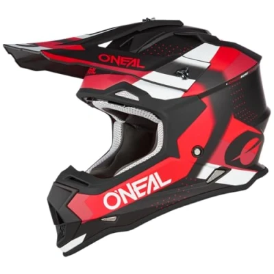 Abbildung von O&#039;NEAL Motocross Helm MX Enduro ABS Schale, Lüftungsöffnungen für optimale Kühlung 2SRS Helmet SPYDE V.23 Erwachsene Schwarz Rot Weiß Größe S (55/56 cm)