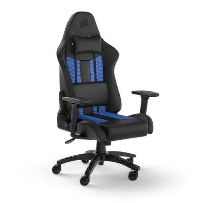 Abbildung von Corsair TC100 Gaming Stuhl, Schwarz und Blau, One Size