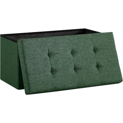 Abbildung von Zedelmaier Sitzbank mit Stauraum Sitzhocker faltbar belastbar bis 300 kg 76 x 38 cm (Dunkelgrün)