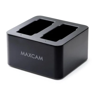 Abbildung von MAXCAM Dual Akku Ladegerät mit Typ C USB Kabel für GoPro Hero 13 Black Enduro