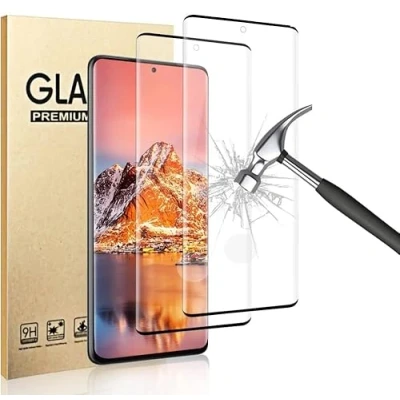 Abbildung von [2 Stück] Für Samsung Galaxy S21 Ultra Panzerfolie Schutzglas Verbundglas Display 3D Volle Bedeckung Runde Kante Displayschutz Anti Blasen Kratzen