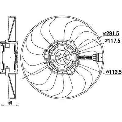 Abbildung von MAHLE ORIGINAL CFF 167 000S Lüfter 290mm 12V 90W elektrisch ohne Kühlerlüfterrahmen (Zarge) VOLKSWAGEN: Polo IV Schrägheck