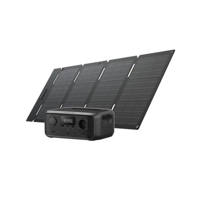 Abbildung von ECOFLOW RIVER 3 Tragbare Powerstation mit 45 W Solarpanel,