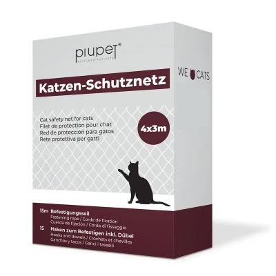 Abbildung von PiuPet® Katzennetz I 4x3m transparent inklusive Montagematerial für Balkon Katzenschutz Fenster Katzen Balkonnetz Ideal uneingeschränkte Sicht