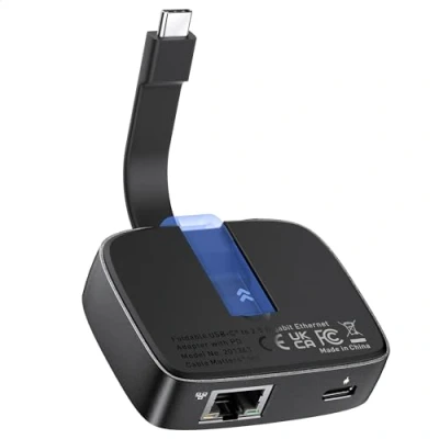 Abbildung von Cable Matters Tragbarer USB C 2,5 Gigabit Ethernet Adapter mit 100 W Ladefunktion (2.5g auf Adapter) Kompatibel MacBook Pro, iPad XPS, Surface Pro