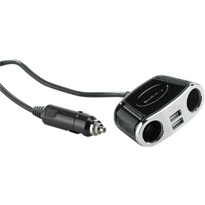 Abbildung von revolt Kfz Stromverteiler: 4 Fach Verteiler mit 2X 12/24V &amp; USB (Stromverteiler 12V Auto, Stromverteiler 24V, Apple iPhone Ladekabel)