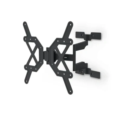 Abbildung von Hama TV Wandhalterung schwenkbar, neigbar, slim (TV 32 65 Zoll, VESA 100x100 bis 400x400, 30kg, 3 Gelenke, ausziehbare Halterung, mit fischer Dübeln &amp; Bohrschablone) schwarz