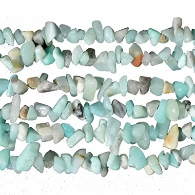 Abbildung von SKYBEADS Chips Amazonit 3 8mm Perlen zum Auffädeln Naturstein Approx 80cm Stränge