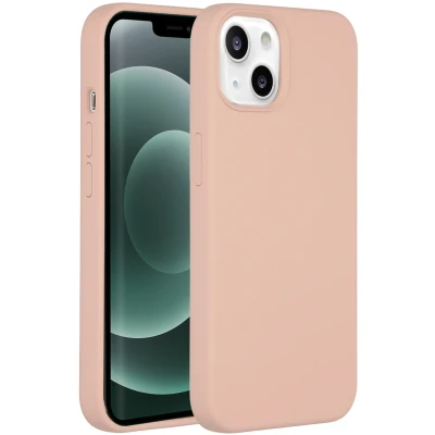 Abbildung von Apple iPhone 13 Mini Hülle Silikon Accezz Soft Case/Backcover Handyhülle Rosa