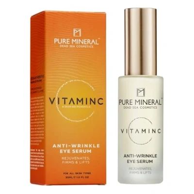 Abbildung von Pure Mineral Anti Falten Augenserum mit Vitamin C und Mineralien aus dem Toten Meer Straffend Glättend Ohne Silikone, Sulfate, Parabene 30ml