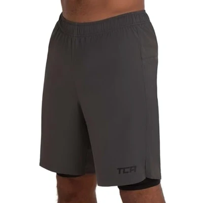 Abbildung von TCA Trainingsshorts Herren 2 in 1 Laufhose mit Kompressionshose Grau, S (1 tlg)
