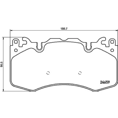 Abbildung von HELLA 8DB 355 016 151 Bremsbelagsatz nicht für Verschleißwarnanzeiger vorbereitet LAND ROVER: Range Rover Sport, 3, Discovery 5