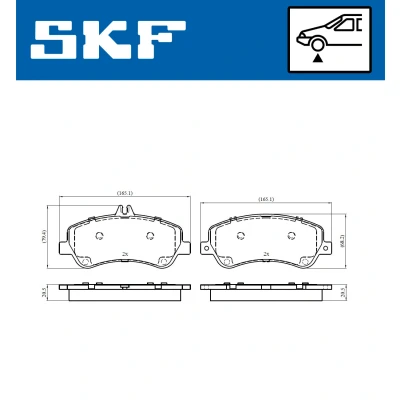 Abbildung von SKF VKBP 80317 Bremsbelagsatz für Verschleißwarnanzeiger vorbereitet MERCEDES BENZ: E Klasse Coupe, Cabrio