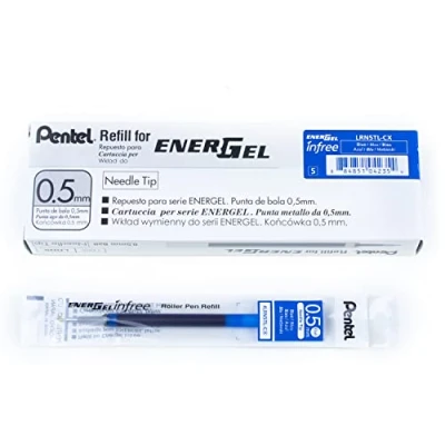 Abbildung von Pentel Energel Pure LRN5TL CX Nachfüllmine, durchgefärbtes Gehäuse, blau, 0, 25 mm Strichstärke, Nadelspitze, 1 VE = 12 Stück