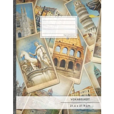 Abbildung von Vokabelheft: DIN A4 50+ Seiten, Soft Cover, Register, 2 Spalten, Erfolgs Tacker, &quot;Italienisch&quot; Original #GoodMemos Schulheft Sprachen und Vokabeln leicht lernen, Lineatur 53