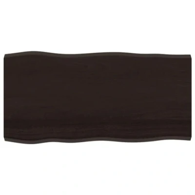 Abbildung von vidaXL Tischplatte, Holzplatte für Tisch Esstisch Couchtisch, Massivholzplatte Handgefertigt mit Baumkante, Ersatztischplatte, Dunkelbraun 100x50x(2 4) cm Massivholz Behandelt