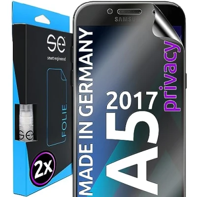 Abbildung von S.E für Samsung Galaxy A5 (2017) Schutzfolie privacy Blickschutz Folie 2x Folien im SET aus Deutschland, Matte Anti Spy Folie, blasenfrei, Sichtschutz