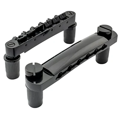 Abbildung von Musiclily ABR 1 Style Tune O Matic Steg und Saitenhalter Set for Epiphone Les Paul SG E Gitarre, Schwarz