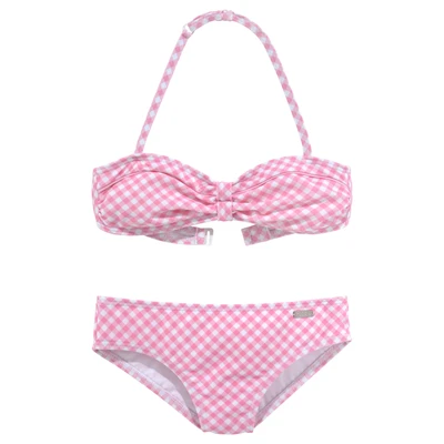 Abbildung von Buffalo Bandeau KARO Bikini für Kinder, Größe: 122/128, Rose/white