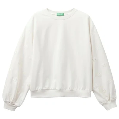 Abbildung von United Colors of Benetton WITH Embroidery Sweatshirt, Damen, Größe: Small, White