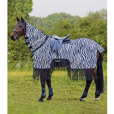 Abbildung von Waldhausen Fliegen Ausreitdecke Zebra Fransen 145/195