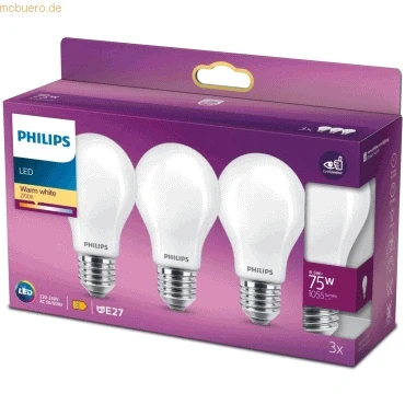 Abbildung von Signify Philips LED classic Lampe 175W E27 Warmw 1055lm matt 3erPack