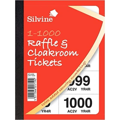 Abbildung von Silvine Garderoben /Raffleetschets, nummeriert von 1 1000, mit Sicherheitsnummerierung Ref CRT1000 6 Stück