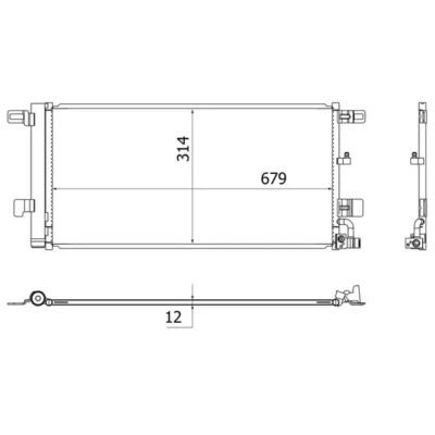 Abbildung von MAHLE ORIGINAL AC 961 000S Klimakondensator mit Trockner 679 AUDI: A4 B9 Avant, A5 Sportback, Allroad