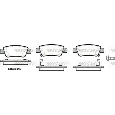 Abbildung von ROADHOUSE 21290.02 Bremsbelagsatz Hinterachse inkl. Verschleißwarnkontakt mit Klebefolie, Schrauben Zubehör HONDA: CR V 4, 3