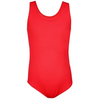 Abbildung von Aquarti Mädchen Badeanzug mit Ringerrücken Sport Mädchen, Chlorresistent, Farbe: Jacquard Punkte Rot, Größe: 146