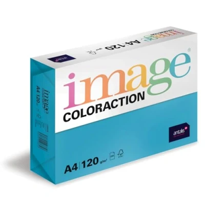 Abbildung von Image Coloraction Lisbon farbiges Kopierpapier DIN A4, 210 x 297 mm, 120 g/m² buntes, holzfreies Druckerpapier für Kopierer 250 Blatt Königsblau