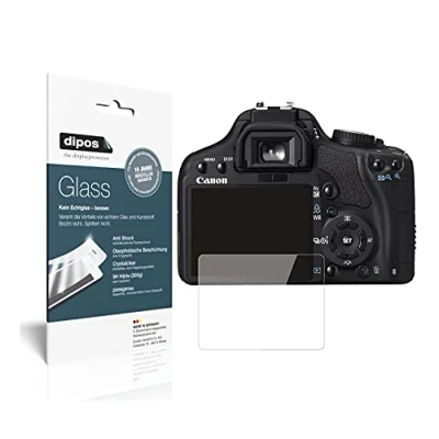 Abbildung von dipos I 2X Displayschutz klar kompatibel mit Canon EOS 450D Schutzfolie 9H Anti Shock