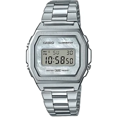 Abbildung von Casio Premium Unisex Digitaluhr, Größe: One Size, Silver coloured