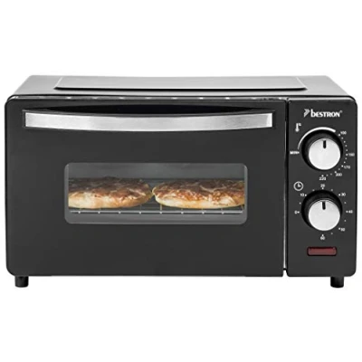 Abbildung von bestron Minibackofen &quot;AOV9 kompaktes Gerät&quot;, 800 Watt, Schwarz