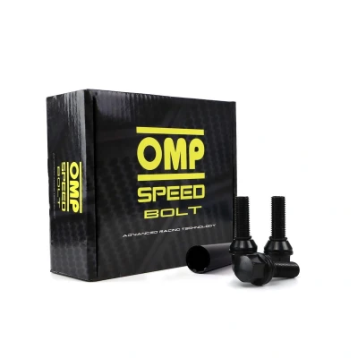 Abbildung von OMP SPEED Set mit 20 Radschrauben Metrik M14 x 1,25 Schlüssel 17/19 Gewindelänge 27 mm, Schwarz und Material DIN 10.9