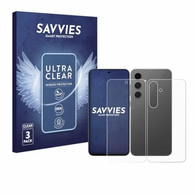 Abbildung von Savvies 6 Stück Schutzfolie für Samsung Galaxy S24 FE (Display+Rückseite) Displayschutz Folie Ultra Transparent