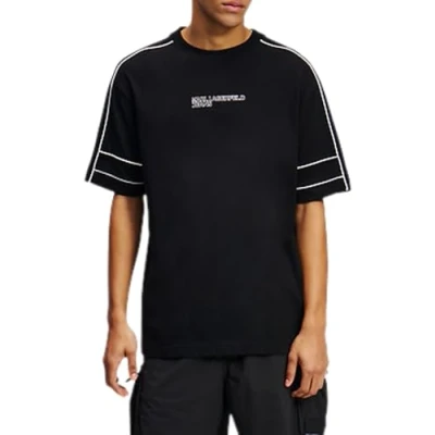 Abbildung von Karl Lagerfeld Jeans Relaxed Piping TEE Tshirt print, Herren, Größe: Medium, Black