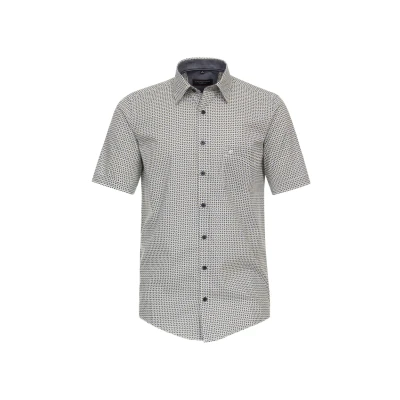 Abbildung von Casamoda Kurzarm Print Casual FIT Hemd, Herren, Größe: 6XL, Graues dunkelblau