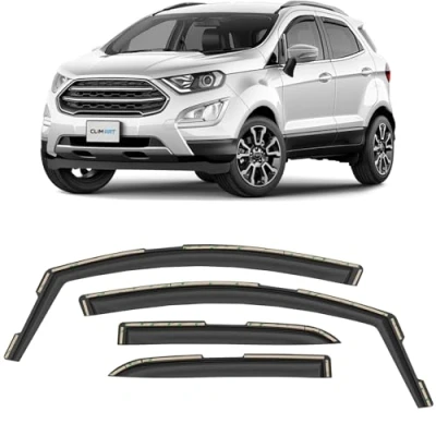 Abbildung von CLIM ART Windabweiser für/kompatible mit Ford EcoSport 2014 2023 Integrierte Regenabweiser Autofenster Sonnen &amp;Regenschutz Einfache Montage Garantie 4 Set