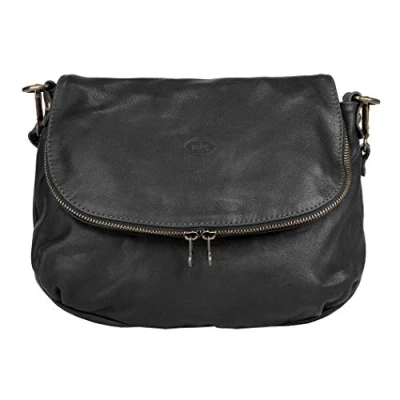 Abbildung von piké Umhängetasche echt Leder Damen Made in Italy legere Schultertasche im Slouch Look elegantes Design 015805