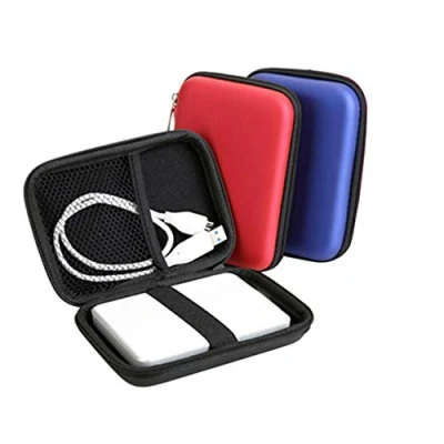 Abbildung von Szaerfa 2,5 Zoll kompakte Eva Schutzhülle für USB Taschen Externe tragbare Festplattengehäusetaschen Shortproof Carrying Memory Card HDD Festplatte (Blau)