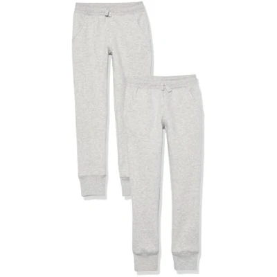 Abbildung von Amazon Essentials Mädchen Jogginghosen, 2er Pack, Hellgrau Meliert, 9 Jahre