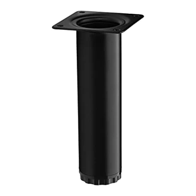 Abbildung von SOTECH Möbelfuß Bravo Höhe 150 mm (+ 10 mm) Ø 40 schwarz matt höhenverstellbarer Schrankfuß aus Stahl Möbelbein belastbar bis 50 kg