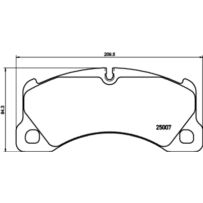 Abbildung von HELLA 8DB 355 015 801 Bremsbelagsatz für Verschleißwarnanzeiger vorbereitet mit Zubehör PORSCHE: Panamera, Cayenne, Macan, VOLKSWAGEN: Touareg II