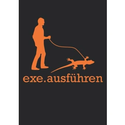 Abbildung von Notizbuch A5 kariert mit Softcover Design: Programmierer Geschenk exe Echse ausführen Spaß Witz: 120 karierte DIN Seiten