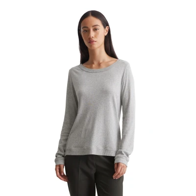 Abbildung von Marc O&#039;Polo Regular Langarmshirt, Damen, Größe: Large, Soft stone melange
