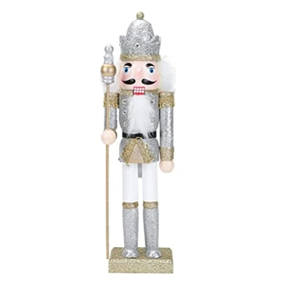 Abbildung von BSTCAR Traditioneller Nussknacker Figur Deko Holz 30CM Sammlerstück Festliche Weihnachtsdeko
