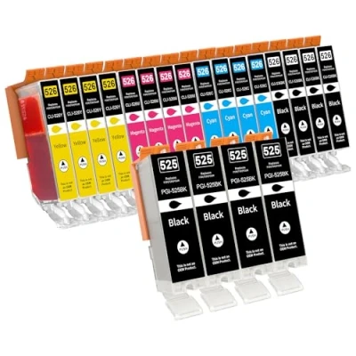 Abbildung von 525XL 526XL Druckerpatronen Kompatibel für Canon PGI 525 CLI 526 PIXMA MG5150 MG5350 MG5250 MG6150 IX6550 MX885 MX895 MX715 IP4950 IP4850 (20er Pack)