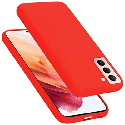 Abbildung von Cadorabo Hülle kompatibel mit Samsung Galaxy S22 Silikon Handyhülle für Case aus flüssigem Kratzfeste und stoßfeste dünne TPU Schutzhülle Liquid ROT